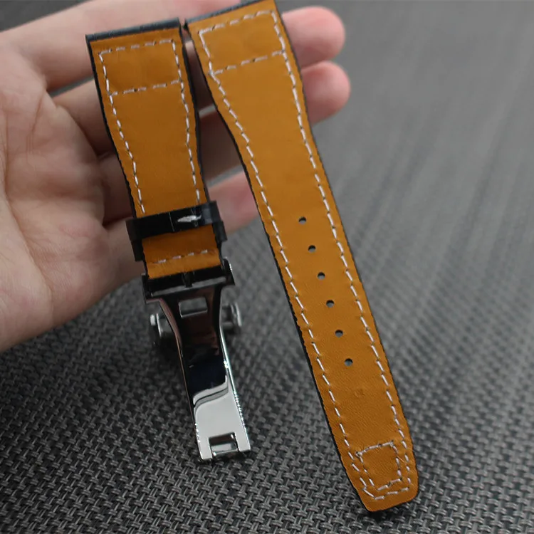 Натуральная кожа ремешок Синий коричневый черный из телячьей кожи для IWC Pilot 22 мм