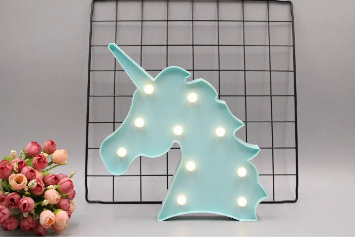 3D LED милые Светодиодные ночники в виде единорога Мультяшные животные