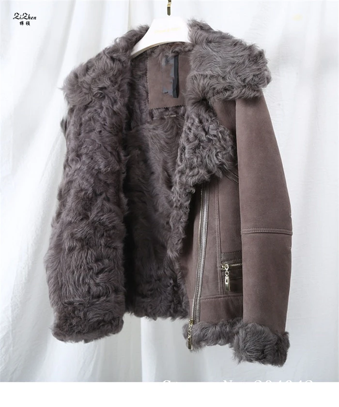 ZiZhen Genuine Leather Natural Wool Liner Shorts Jacket New Fashion Winter Woman Woolen Real Fur Coat 181108-2