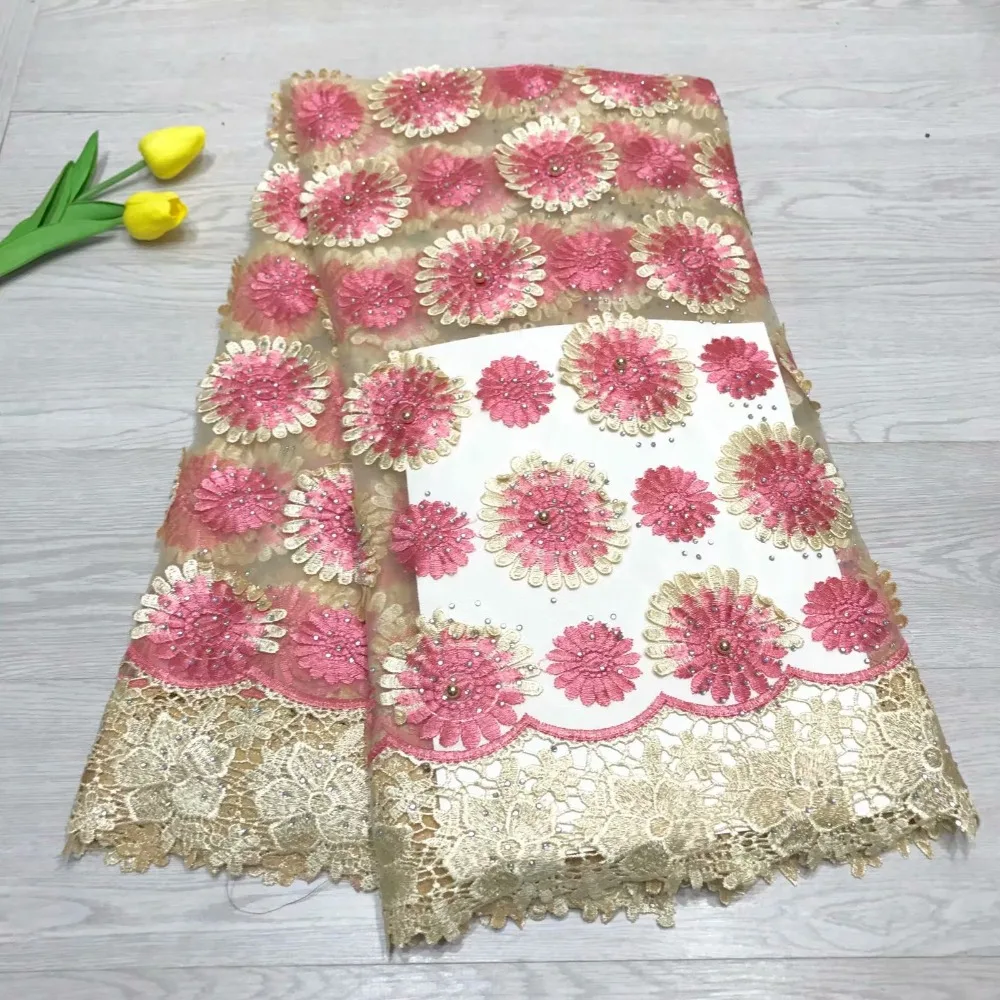 Африканский нигерийский шнур, кружевная ткань, Новое поступление 2019, африканские кружева с бисером, гипюр, кружевная ткань, высокое качеств...