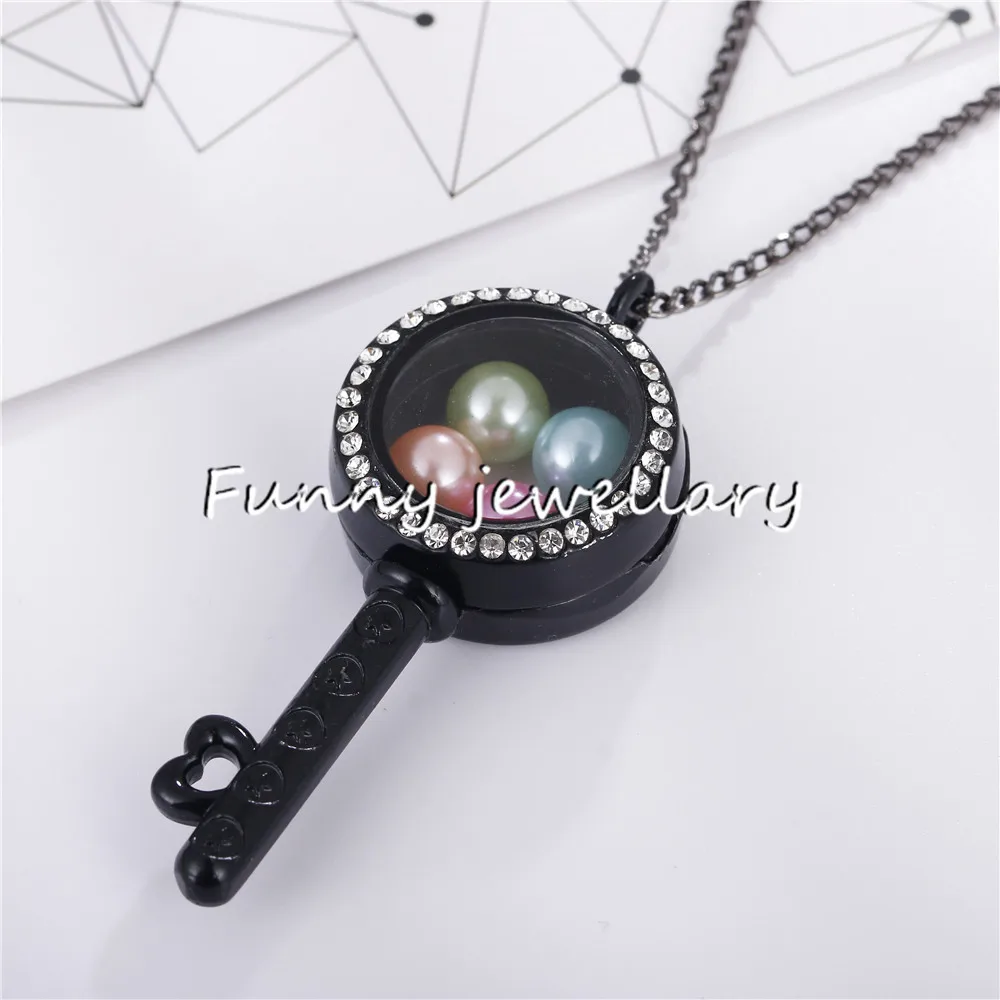 Живые памятный Подвесной Ожерелье с медальоном ключ Кристальный медальон кулон