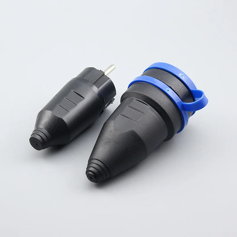 1 пара ЕС водонепроницаемый IP44 круглый 2Pin Электрический мощность мужской Schuko Plug Rewireable розетка выходной адаптер удлинитель Разъем