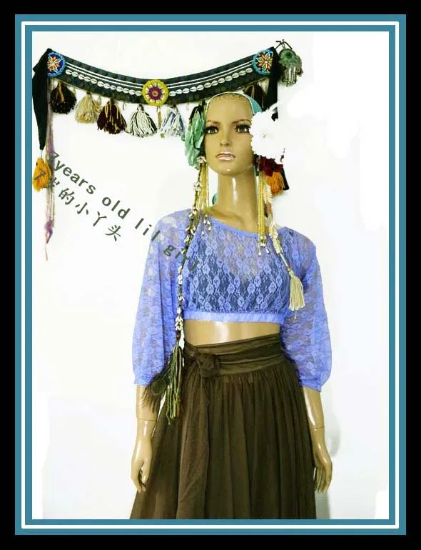 

Belly Dance Top Costumes New Style Senior Sexy Lace Bat Sleeve Blouse DM82