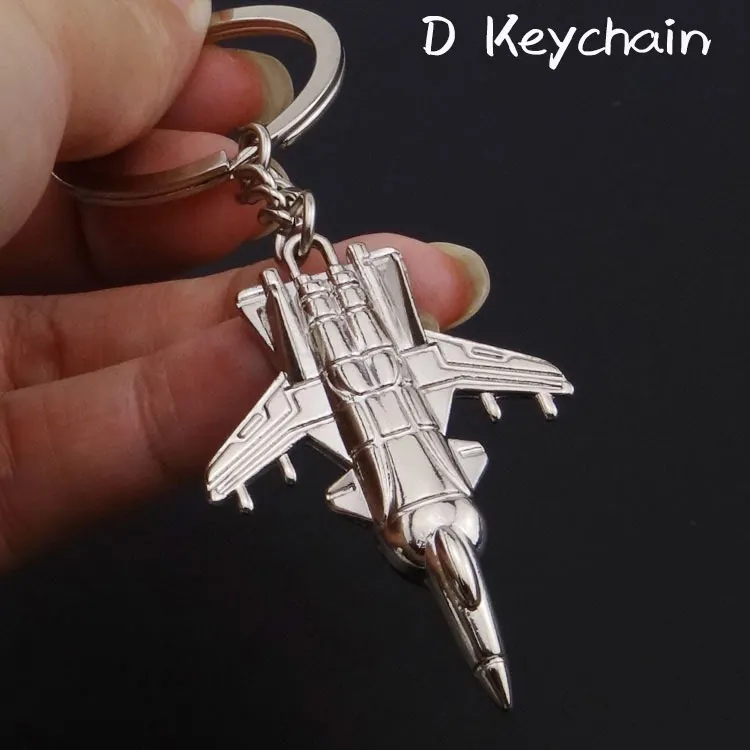 D keychain Милый Серебряный авиационный самолет брелок для ключей в виде самолета воздушный бой брелок для энтузиастов подарок для влюбленных высокое качество брелок 1 шт - Цвет: D keychain