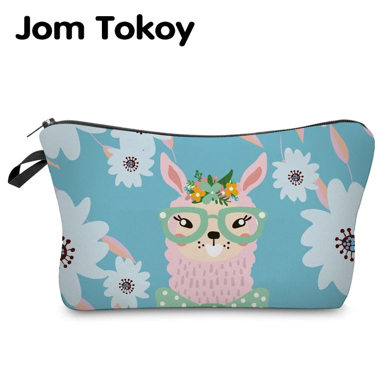 

Сумка-Органайзер Jom Tokoy с принтом ламы, модная женская сумка для макияжа Hzb936