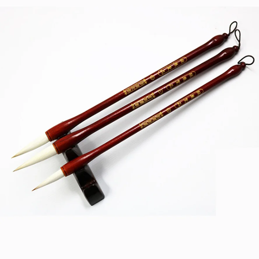 3 pcs/set Chinese Calligraphy Brushes white woolen hair brushes pen set for artist painting calligraphy Art supplies best gift | Канцтовары