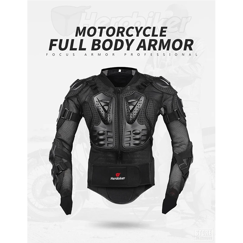 Herobiker мотоцикл куртка для мужчин полный корпус мотоцикл снаряжение для мотокросса гоночная Защитная Экипировка мотоциклетная защита размер S-5XL