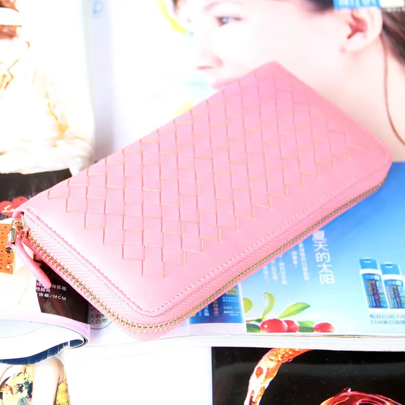 2019 бренд Для женщин из натуральной овечьей кожи вязаный большой женский кошелек