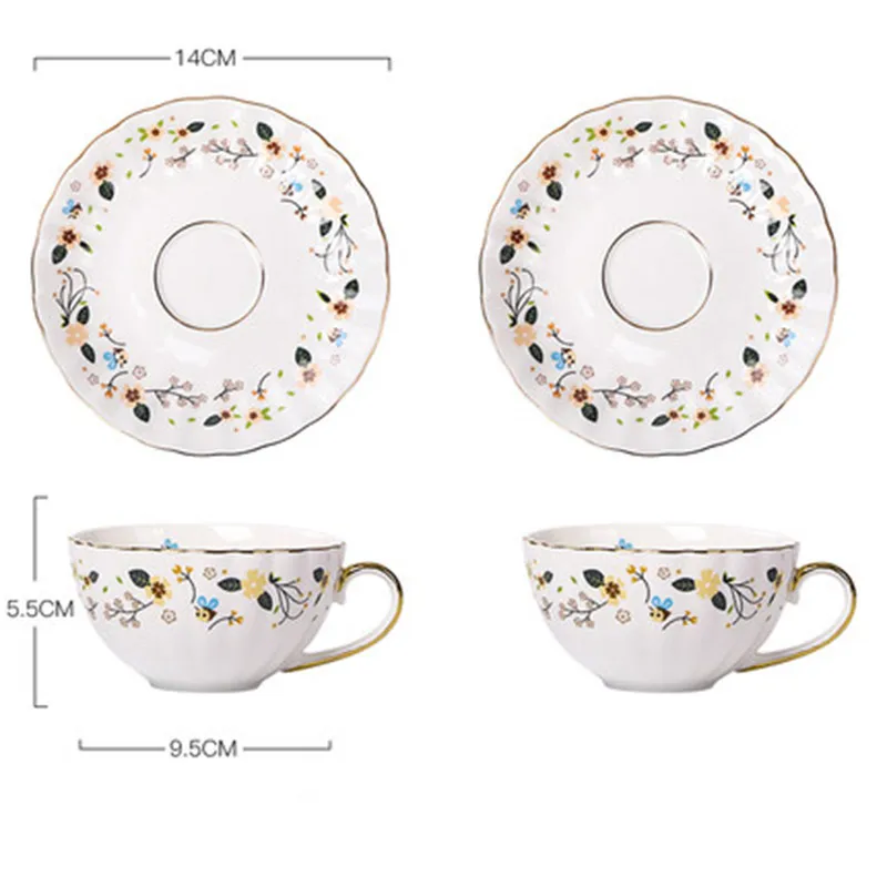 2 coffee cup WOURMTH 170 мл костяного фарфора кофейный набор Британский фарфоровый чайный набор керамический горшок послеобеденный чайный заварник кофейная чашка и блюдце - Цвет: 2 coffee cup
