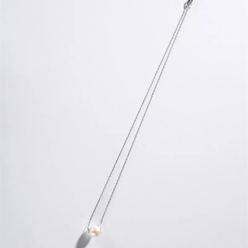 Ожерелье из 100% натурального пресноводного жемчуга с цепочкой Элегантные