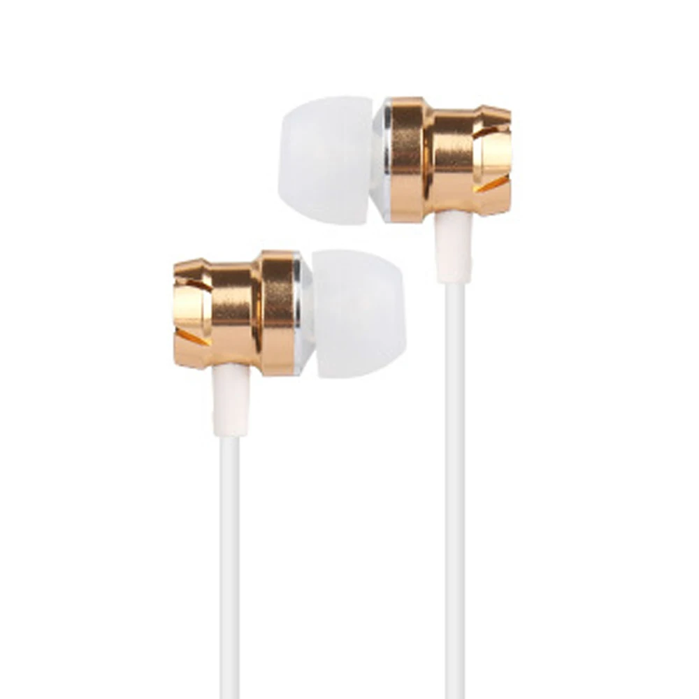 Gold ALWUP металлические вкладыши Наушники Turbo Bass проводные наушники-вкладыши 3,5 мм гарнитура наушники с микрофоном универсальные для компьютера мобильного телефона - Цвет: Gold