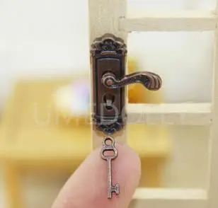 style 6 4 комплекта винтажная смешная 1/12 шкала Ретро кукольный домик миниатюрная дверь замок и ключевая кукла дом Волшебная Дверь мебель DIY аксессуары - Цвет: style 6