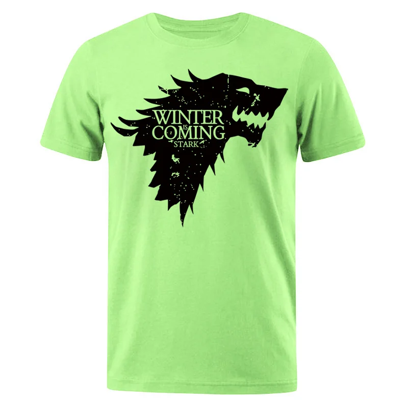 light green 1 Новинка, Мужская футболка Stark, топы Winter Is Comming, Мужская футболка, Игра престолов, мужские футболки, повседневная мужская футболка, топ, летние футболки - Цвет: light green 1