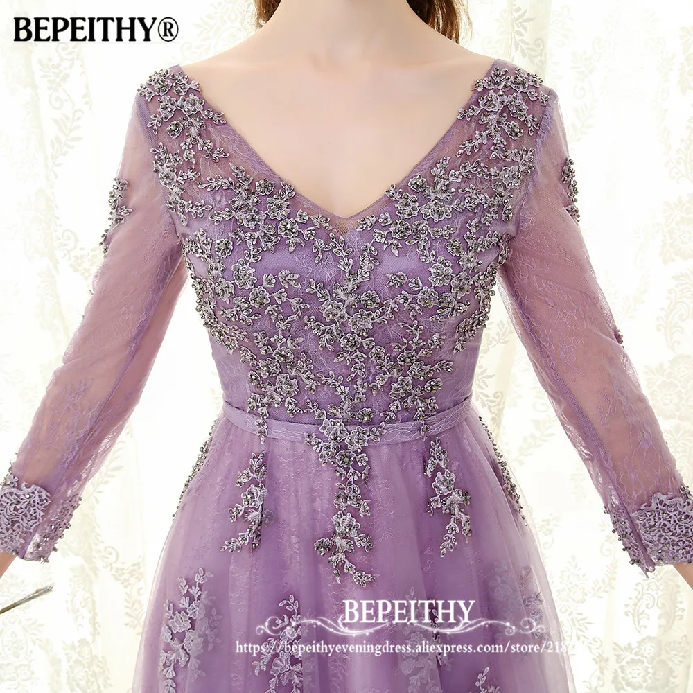 BEPEITHY/фиолетовое длинное вечернее платье с длинными рукавами Vestido De Festa 2021