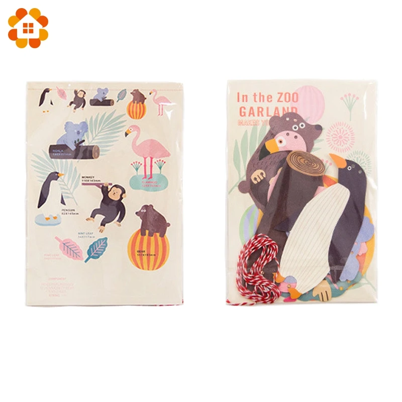 1 комплект (7 шт.) гирлянда с изображением флагманов бумажный флаг банер животных