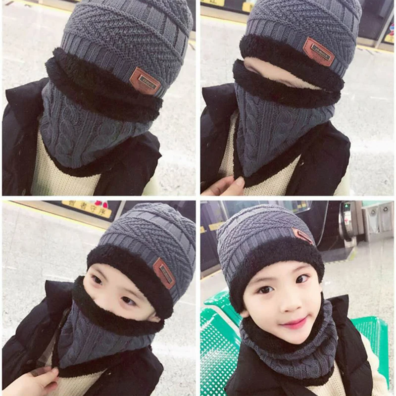 Детская зимняя вязаная шапка Skullies Beanies брендовая утепленная для мальчиков и