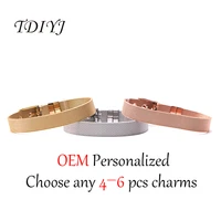 tdiyj new collection women stainless steel diy keeper mesh bracelet 4 to 6pcs slide charms to choose
