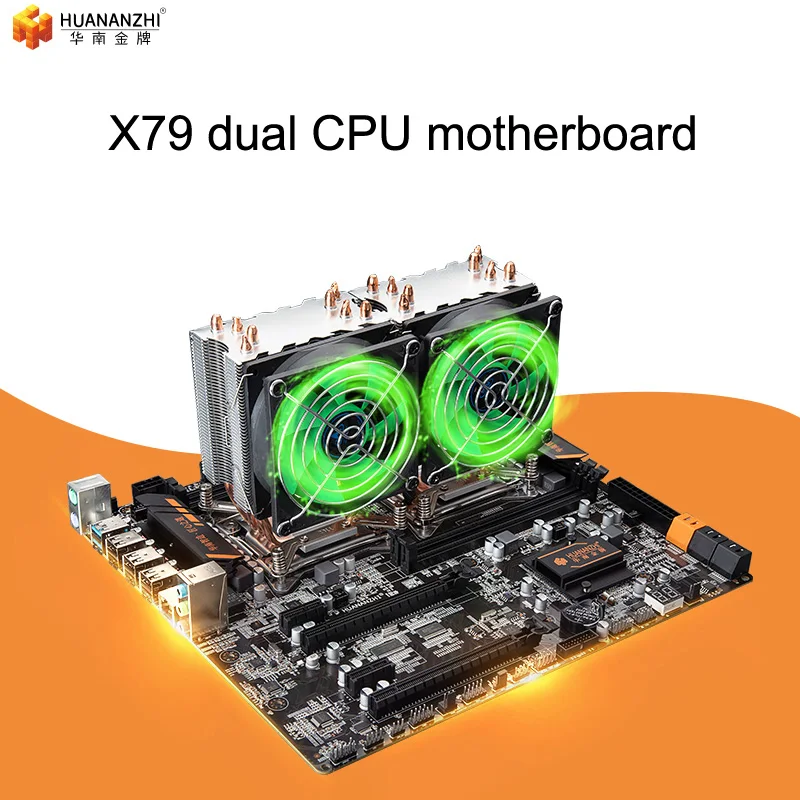 HUANANZHI X79 4D двойной Процессор материнская плата с 2 Intel Ксеон E5 2660 V2 охладители 32G