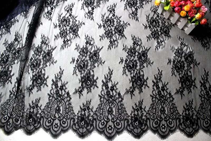 Кружевная ткань черно-белая кружевная ручной работы аксессуары для одежды -