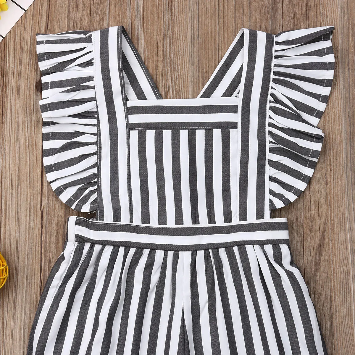 От 1 до 6 лет комбинезон в полоску с оборками для маленьких девочек игровой костюм