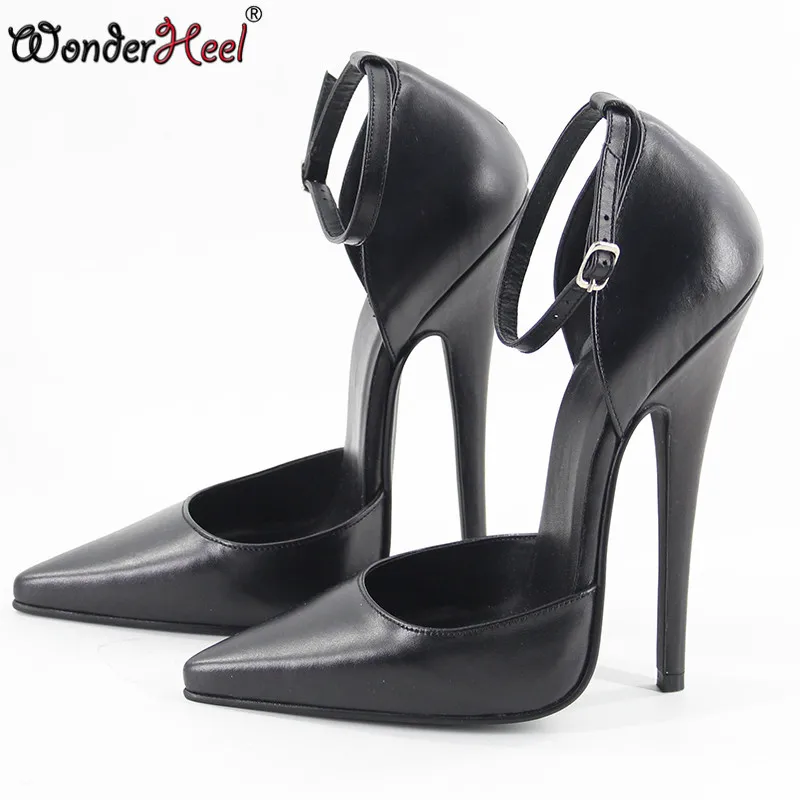 Wonderheel/Новинка матовые туфли из натуральной кожи на очень высоком каблуке 16 см
