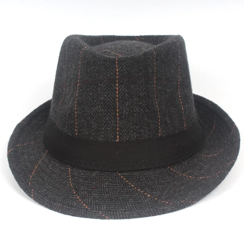 Шапка-трилби Мужская зимняя в полоску Классическая Панама с полями винтажном