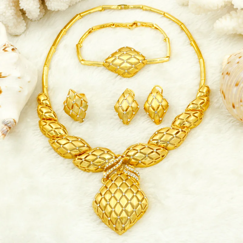 Liffly Дубай женские ювелирные изделия аксессуары хрустальное ожерелье серьги