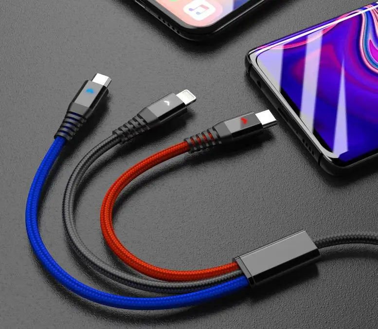 3 в 1 несколько USB провод для быстрой зарядки type C/Micro разъем iPhone 7 Plus/Galaxy S8 еще |
