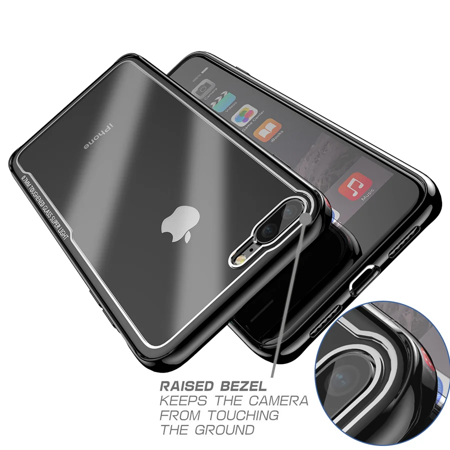 IQD защитный чехол для iPhone X, 8, 7, 6, 6S Plus, роскошное покрытие для чехла, TPU бампер, рамка, оболочка, прозрачное стекло, задняя крышка xr xs max