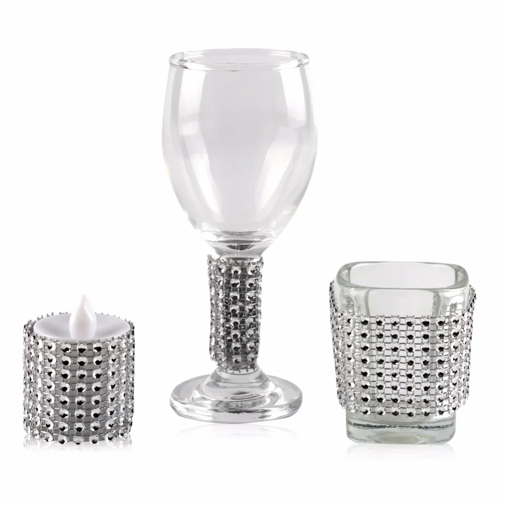 100 шт. золото/серебро горный хрусталь Кольца для салфеток Свадебные украшения