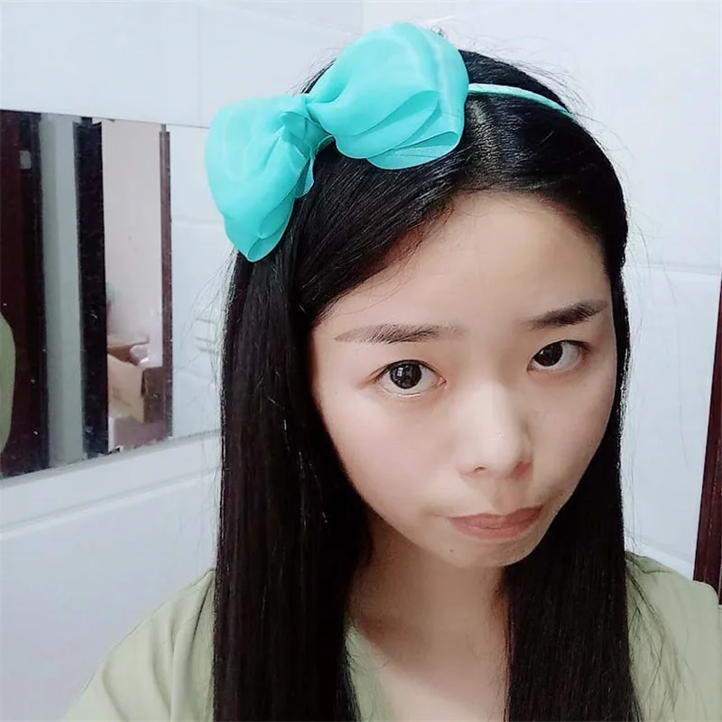 Повязка для волос с бантом мягкая эластичная Кружевная повязка на голову девочек
