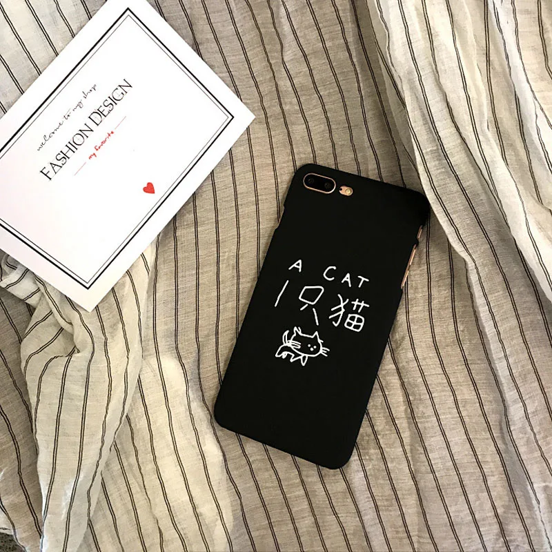 Чехол JiBan с китайским английским буквенным принтом Собака и кошка для iphone 8