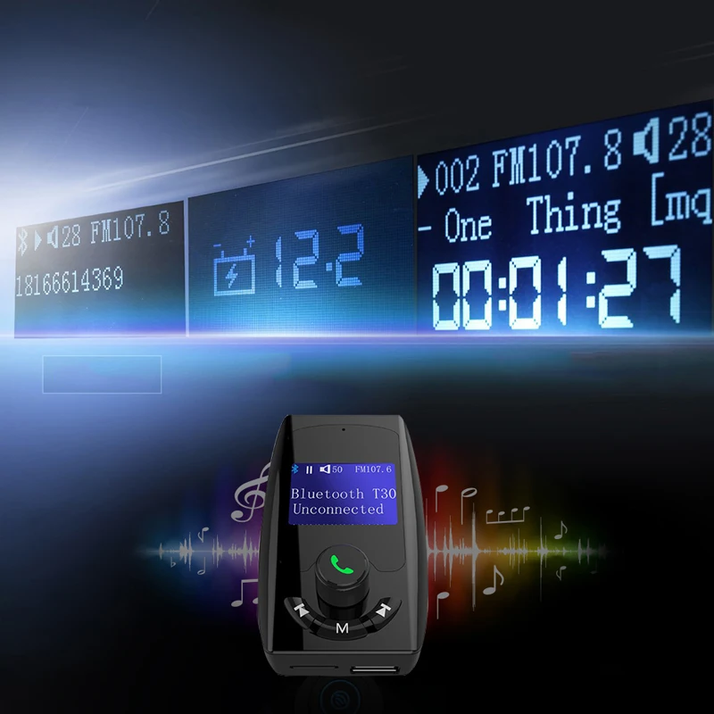 FM трансмиттер YASOKRO с Bluetooth модулятором автомобильный комплект громкой связи