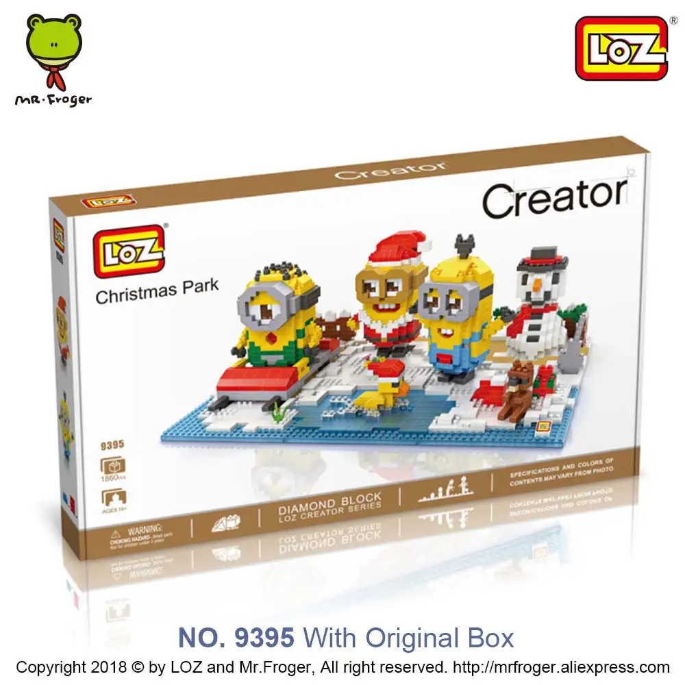 9395 With Box LOZ алмазные блоки собранная модель DIY детские развивающие игрушки остров рай рождественские строительные блочные фигурки кирпичные игрушки - Цвет: 9395 With Box