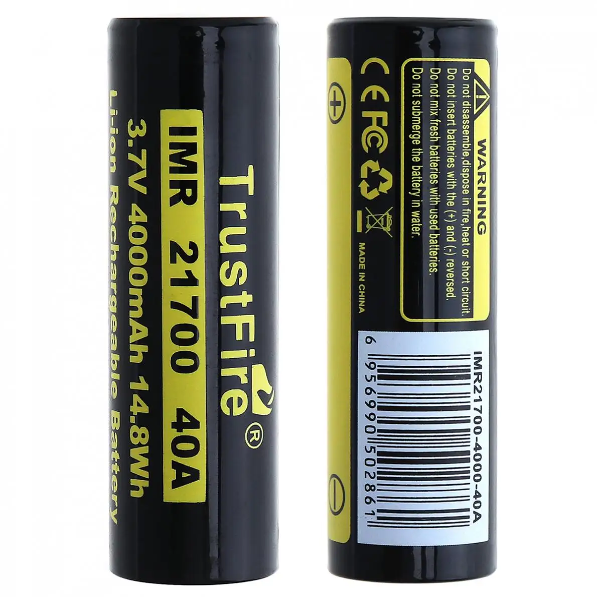 TrustFire 2 Pieces 21700 IMR Battery 3.7V 40A 4000mAh 14.8W Li ion Rechargeable for Electric Tool Headlamp|rechargeable battery|battery abattery |