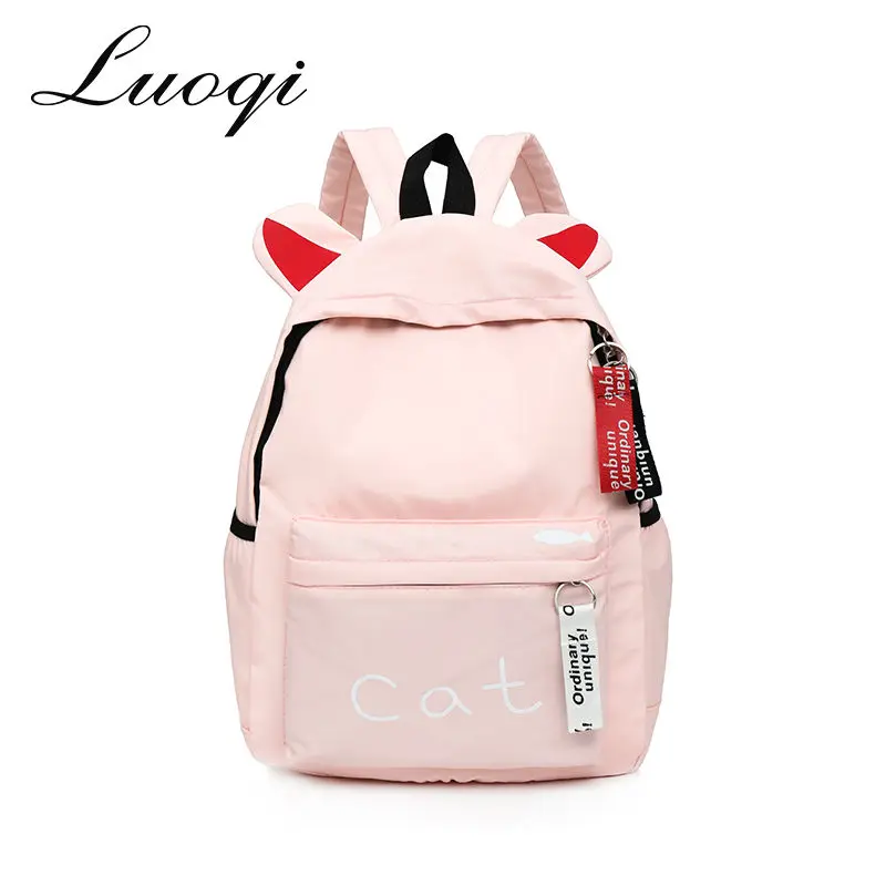 Luoqi Kawaii рюкзак женский школьные сумки для девочек подростков с милыми ушками Mochila
