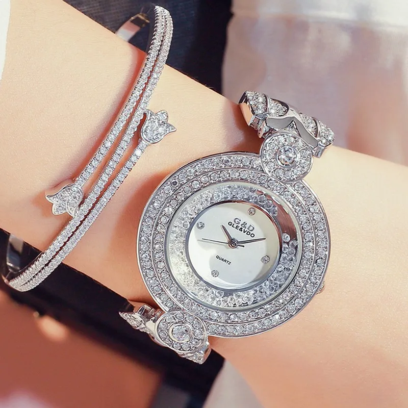 Женские наручные часы с металлическим ремешком Relojes mujer кварцевые украшением