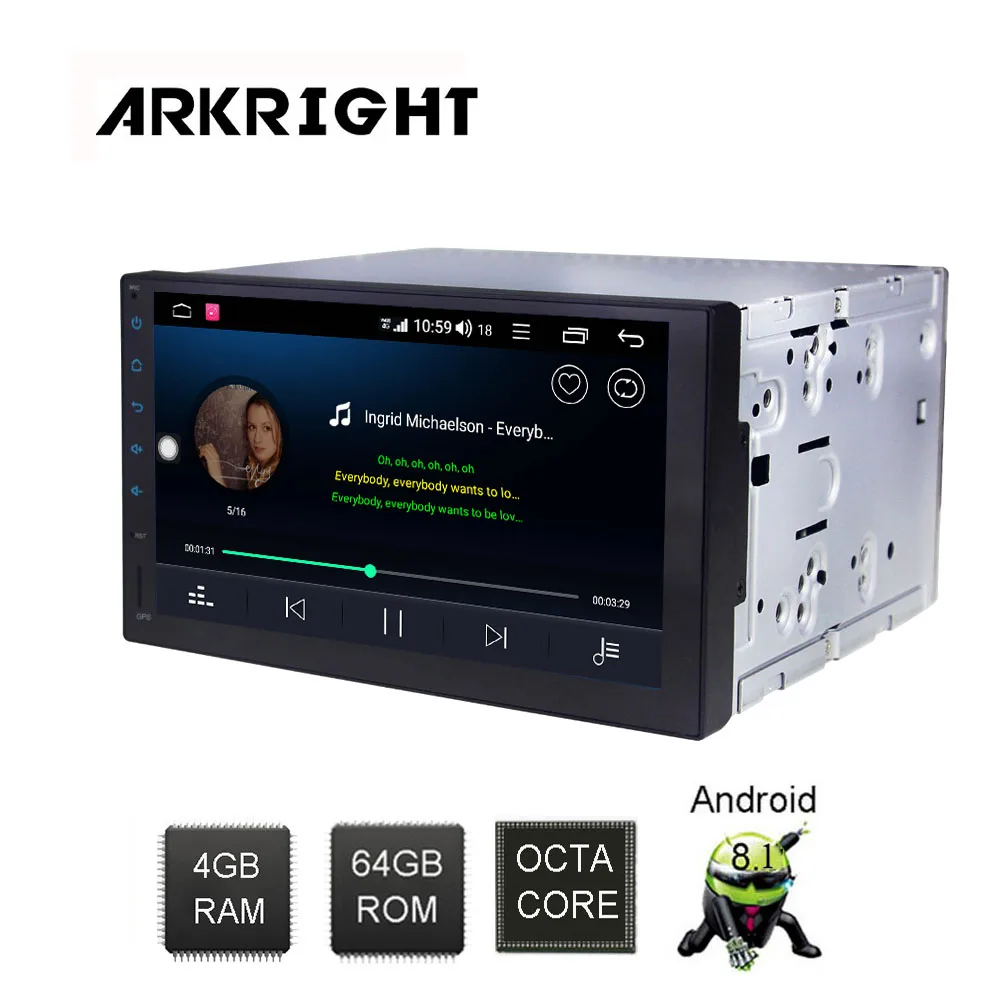 ARKRIGHT 7 'Ɗ + 64 Гб 2Din Android автомобильный плеер 8 1 Автомагнитола carplay sc9853i с 4G слотом