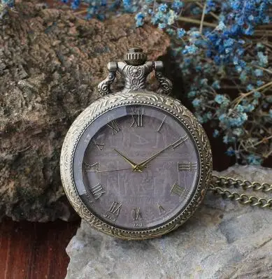Antique Bronze Arc de Triomphe in Paris Eiffel Tower pocket watch necklace pendant for men and women P122 | Наручные часы