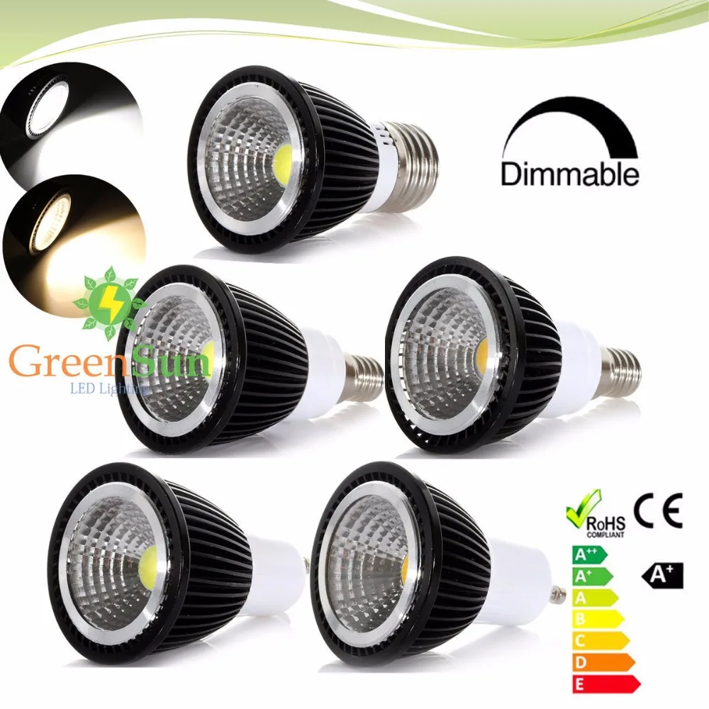 Лампа с регулируемой яркостью AC220V GU10/E14/E27 3W 5W LED COB прожектор лампа|lamp bulb|led cobspotlight