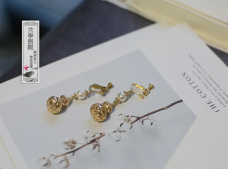 Ю Ю Чунь Шуй Синий Золотая рыбка Интересный Оригинальный Сделанный вручную Заколка для волос и серьги в стиле Ханфу Аксессуары для ювелирных изделий для ТВ-шоу.