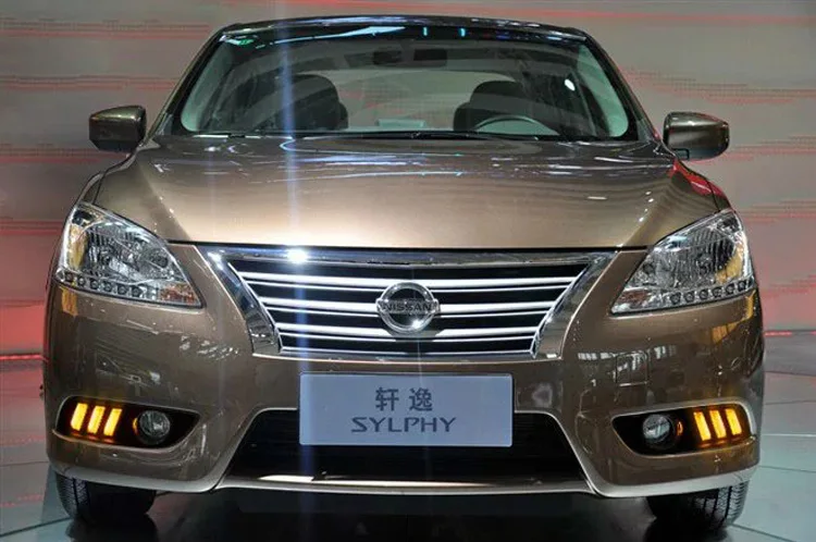 

Osmrk led drl daytime running light for Nissan Sylphy sentra 2012-2015, yellow turn signal, blue night light, wireless switch