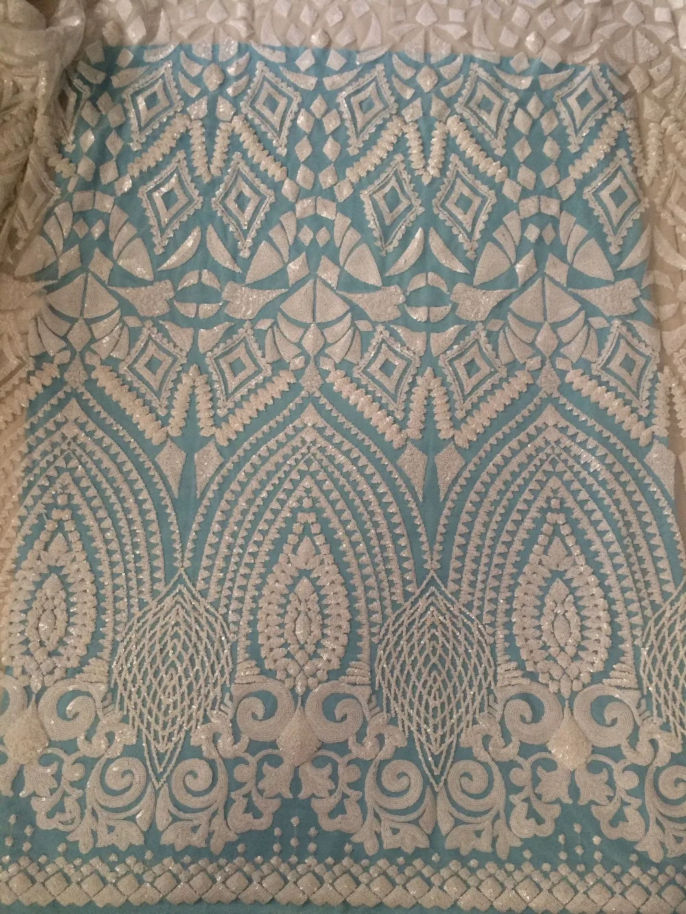 Белая высококачественная африканская Кружевная Сетка с вышивкой красивая