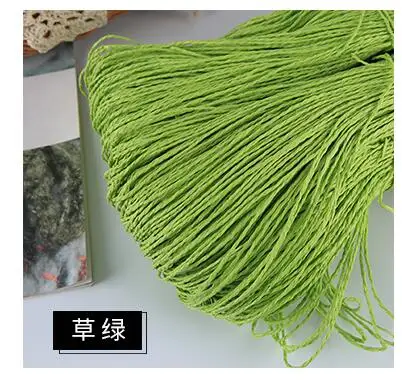 grass green 500 г/лот, летняя шляпа, пряжа для вязания, соломенная пряжа из рафии, пряжа для вязания крючком, пряжа для шляп ручной работы, корзины ручной работы - Цвет: grass green