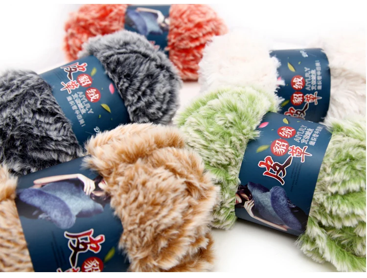 400 grams thick fur warm Winter yarn for hand knitting 4 balls different colors available | Дом и сад