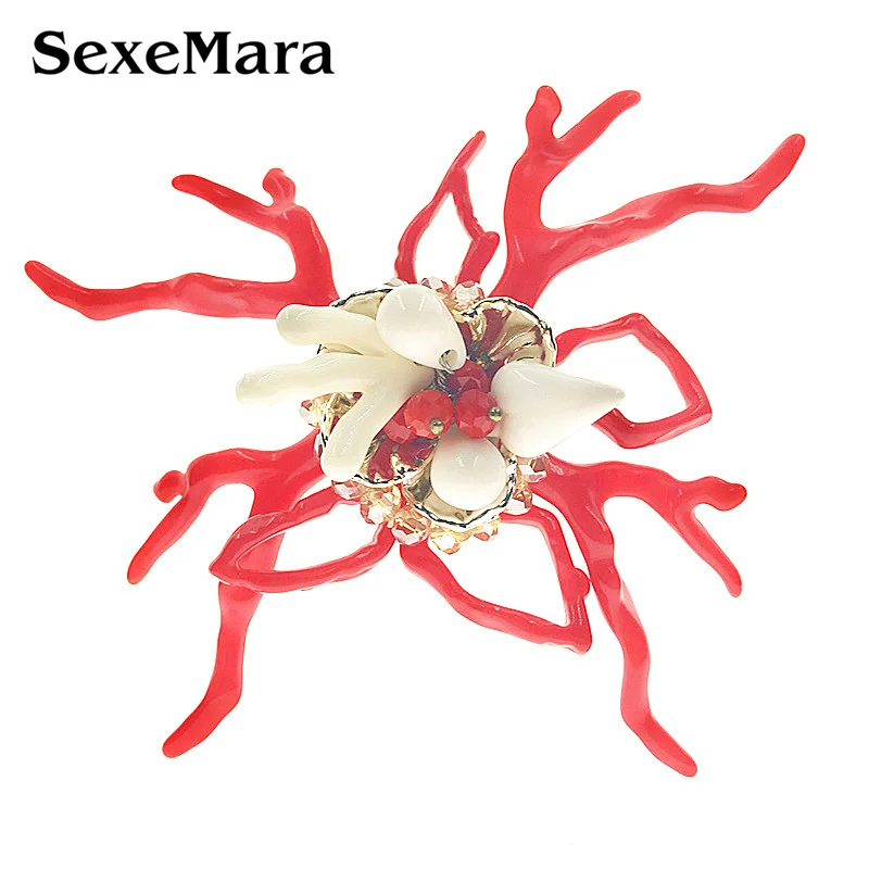 SexeMara Новое поступление Большая пластиковая брошь в виде цветка для женщин и