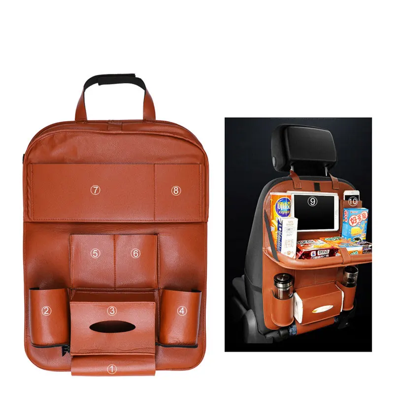 Кожаная автомобильная сумка для хранения на спинку сиденья автомобильный