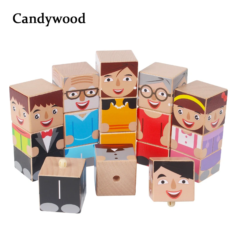 Детские игрушки Деревянный Детский конструктор родители дети семейные