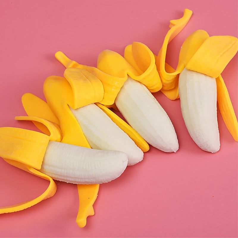 Squishy Simulated Banana Squishies Slow Rising Cute Fruit Soft Squeeze Toy Sweet Scent Stress Relief Funny for Kids Gift 13*6CM