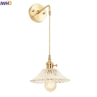 iwhd copper led wall lights fixtures living room bathroom mirror light glass vintage edison wall sconce lamp home lighting